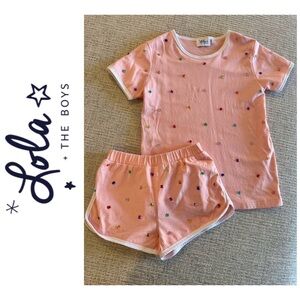 Lola & The Boys Short Sleeve Top & Shorts Bejeweled Set, Size 12